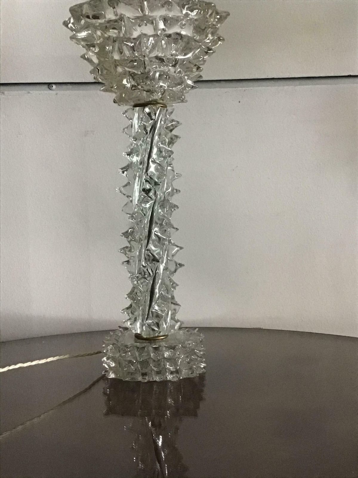 photo furniture Barovier E Toso Table Lamp Murano Glass Brass “Rostrato”, 1940, Italy