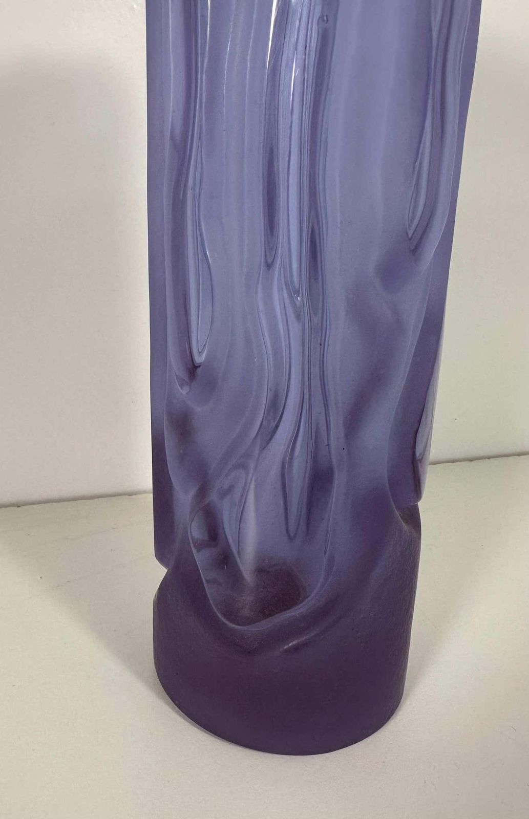 Italian Vintage Satinato Violet Murano Glass Vase, 1970s photo 633.0