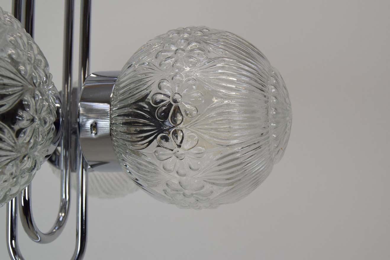 photo furniture Pair Of Mid Century Chrome Chandeliers By Instala Decin,1970's