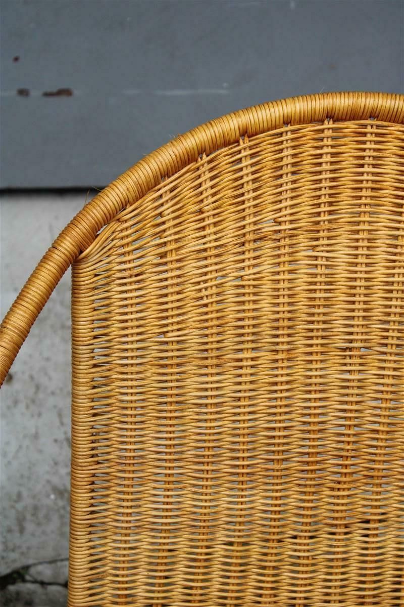 Set Campo & Graffi Garden Armchairs In Metal And Wicker Italy Design, 1950s photo vinterior