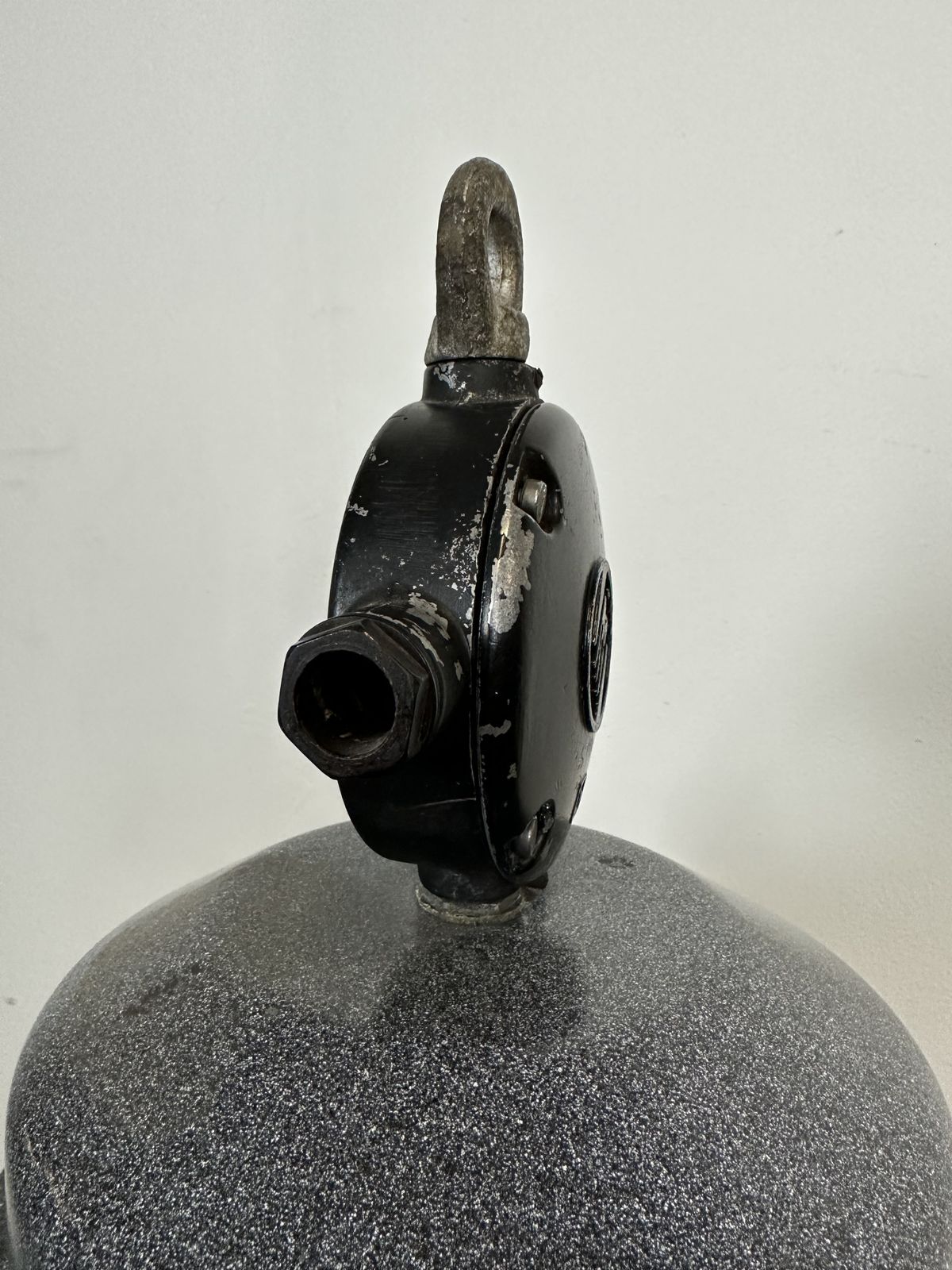 photo for sale Large Grey Enamel Industrial Factory Lamp From Elektrosvit, 1960s