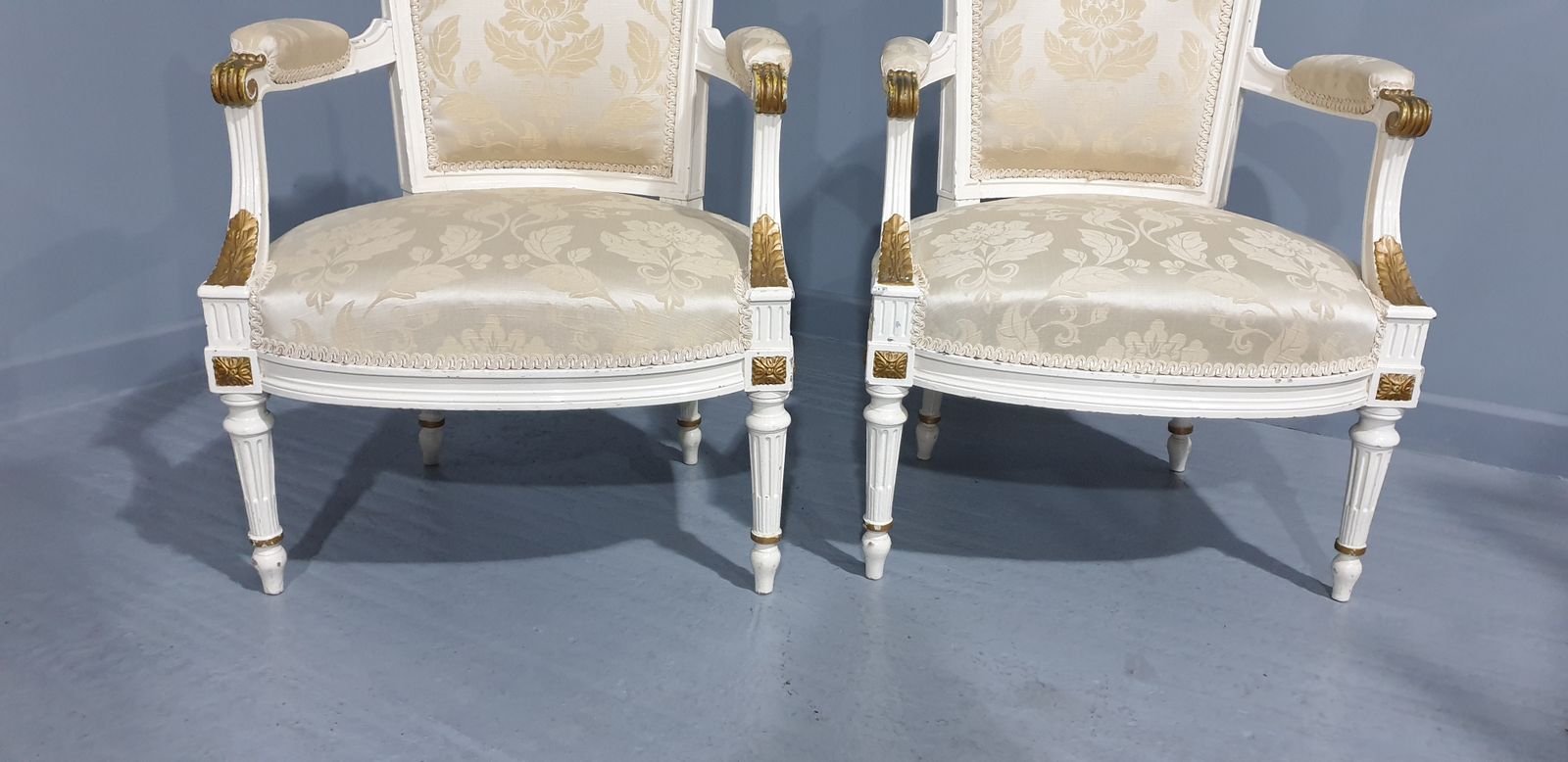Pair French Painted French Armchairs photo Furniture