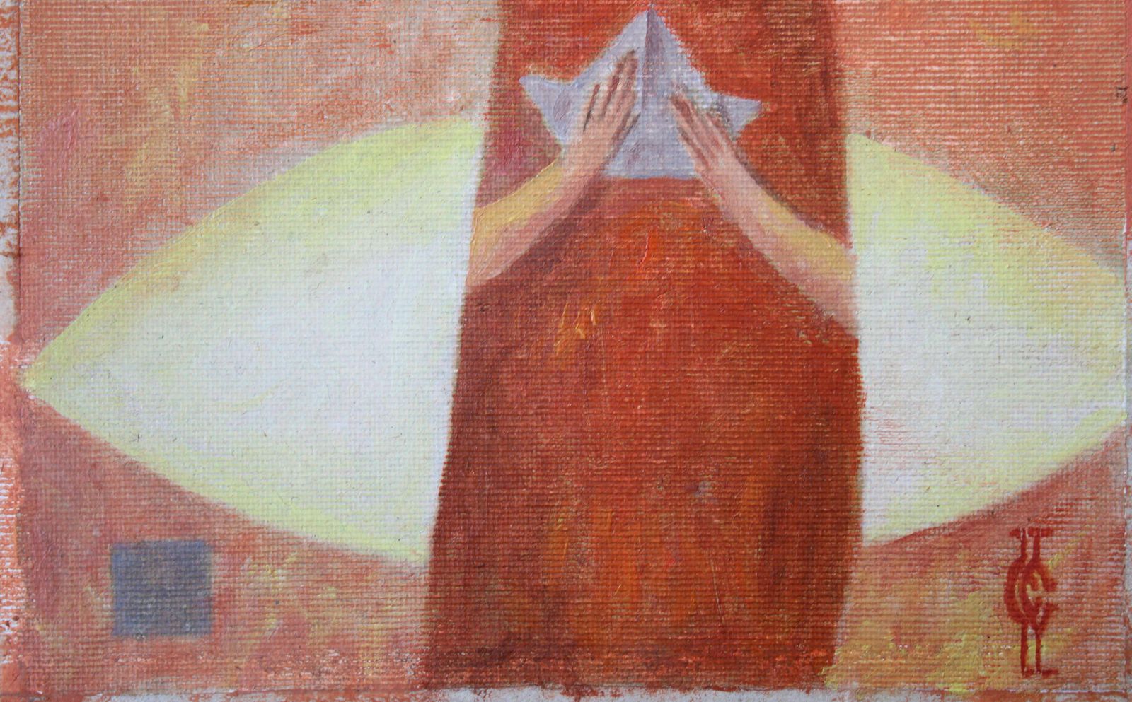 Sergey Ivanovich Smirnov. A Girl With A Boat. Oil, Cardboard. 28.5x18 Cm photo Art