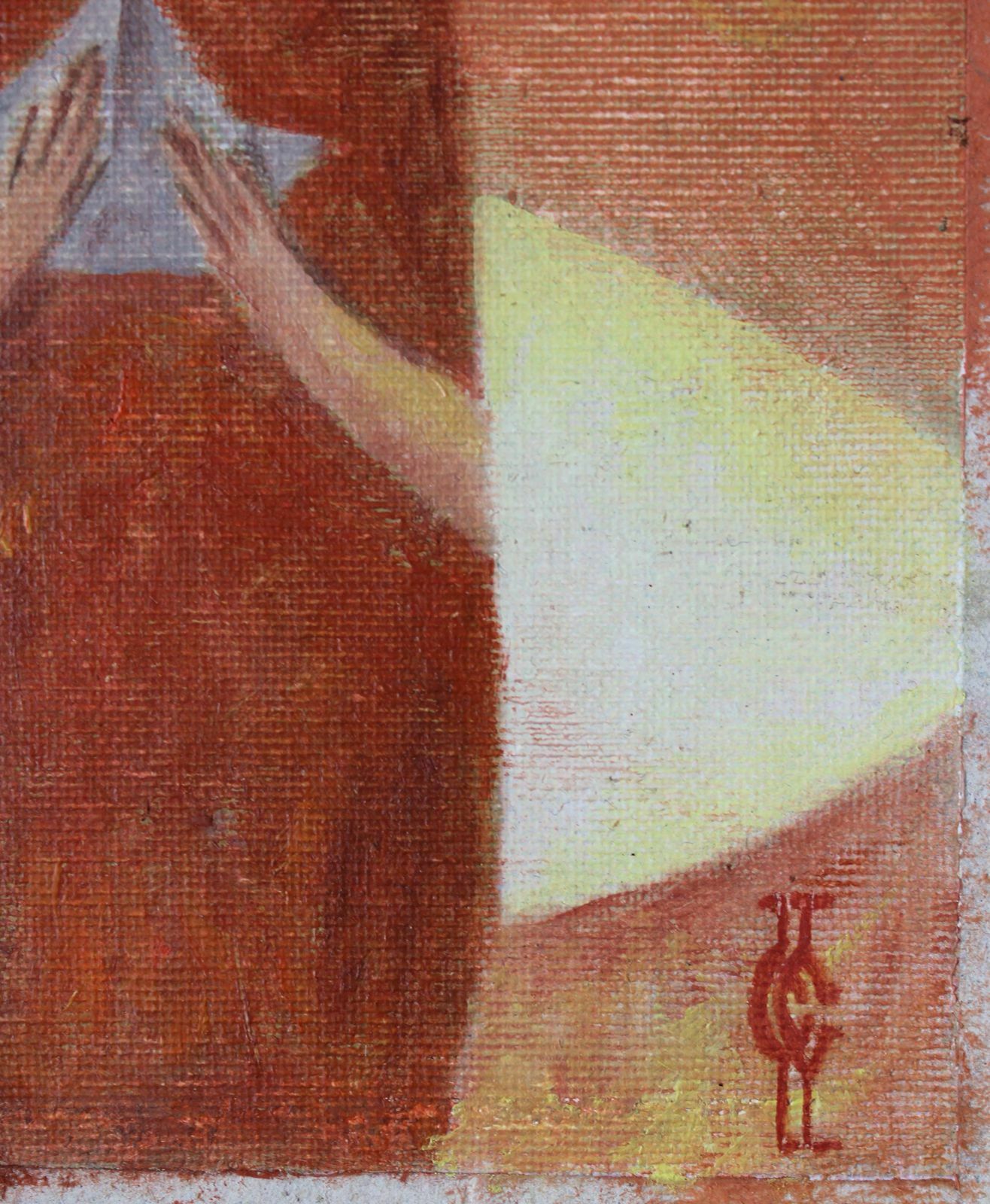 photo for sale Sergey Ivanovich Smirnov. A Girl With A Boat. Oil, Cardboard. 28.5x18 Cm