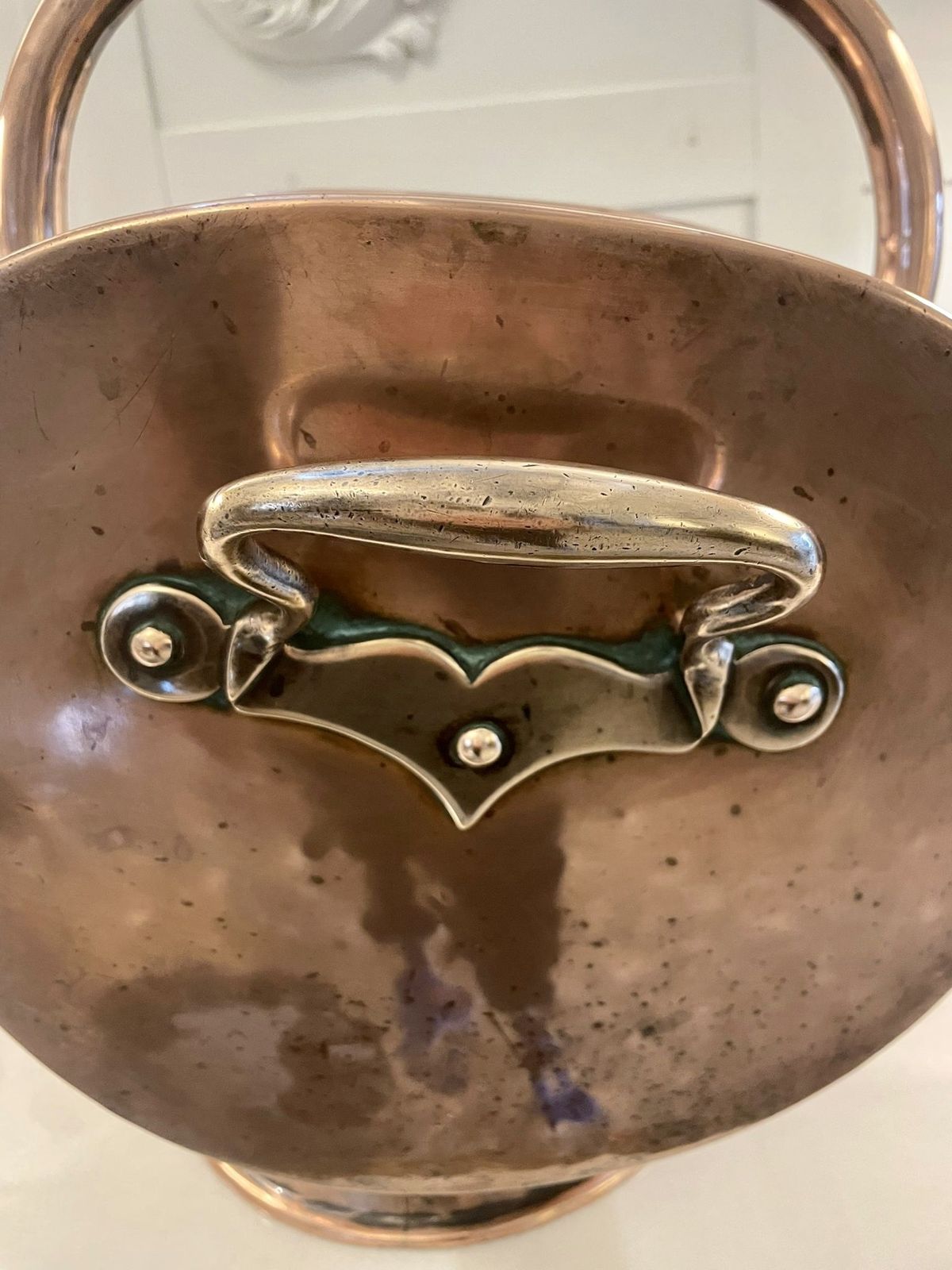Antique George III Quality Copper Helmet Coal Scuttle photo for sale