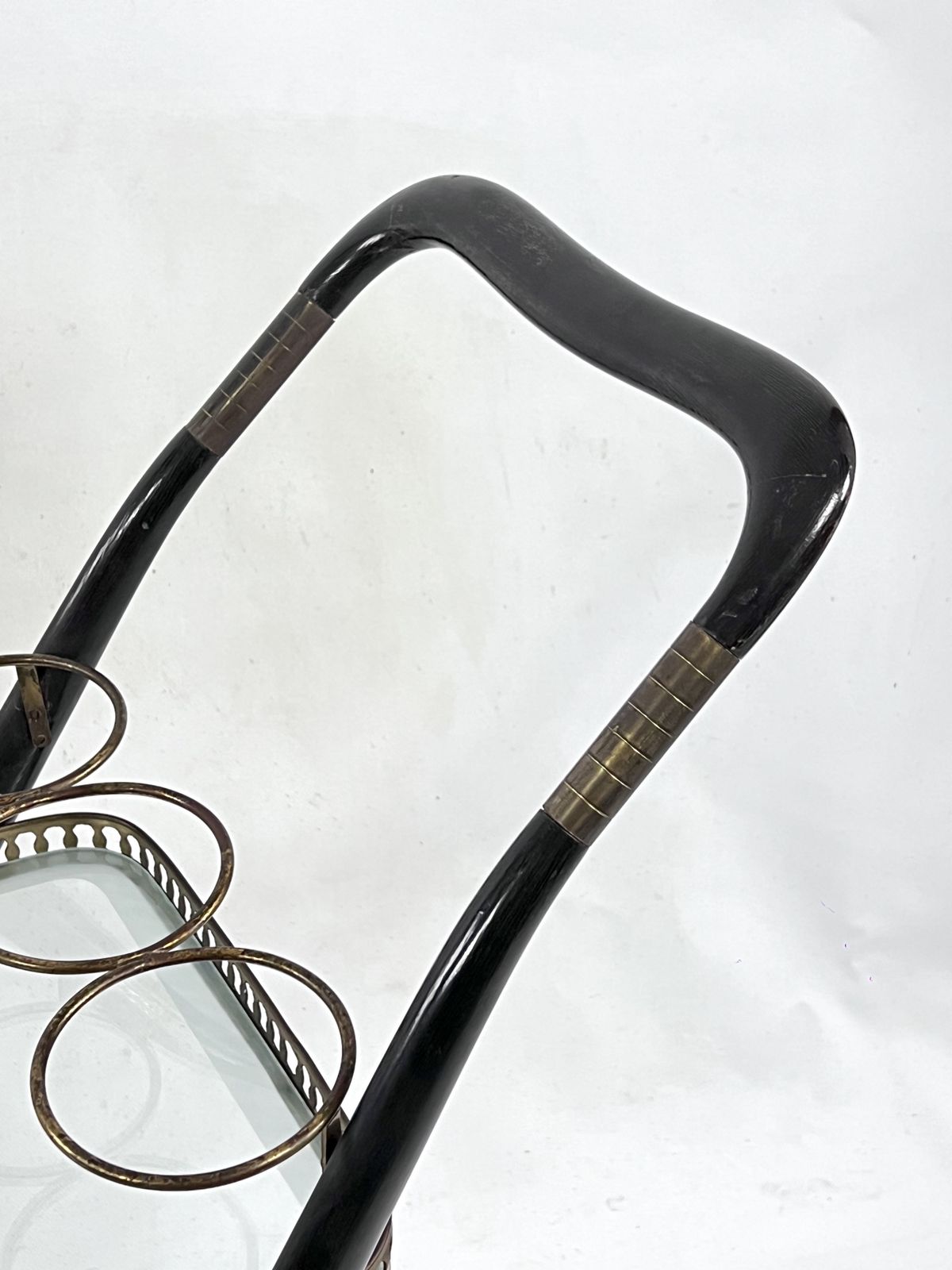 Rare Mid Century Cesare Lacca Serving Bar Cart. Italy 1950s photo vintage