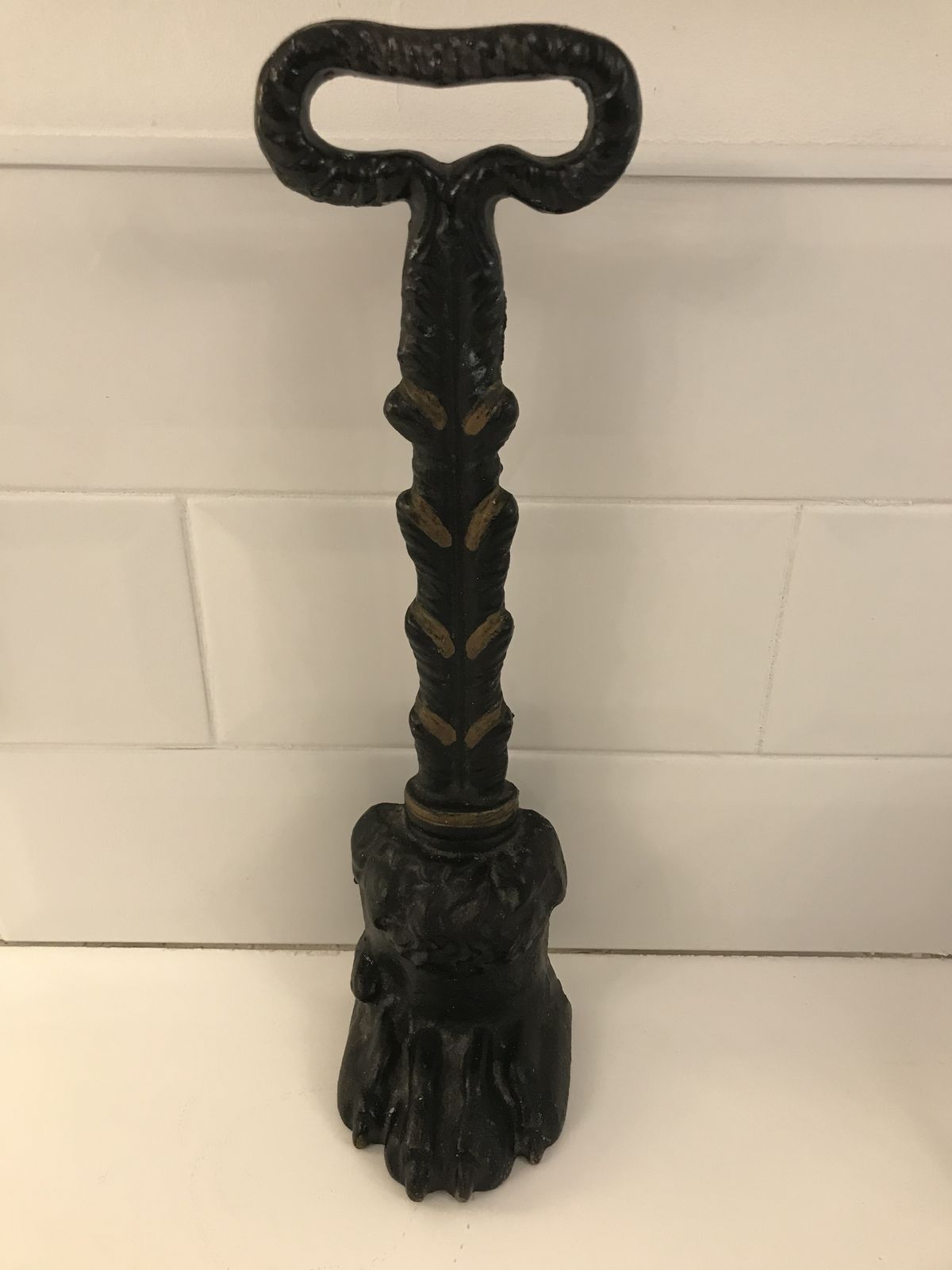 Victorian Black Cast Iron Lion Paw Door Porter photo Home Fixtures