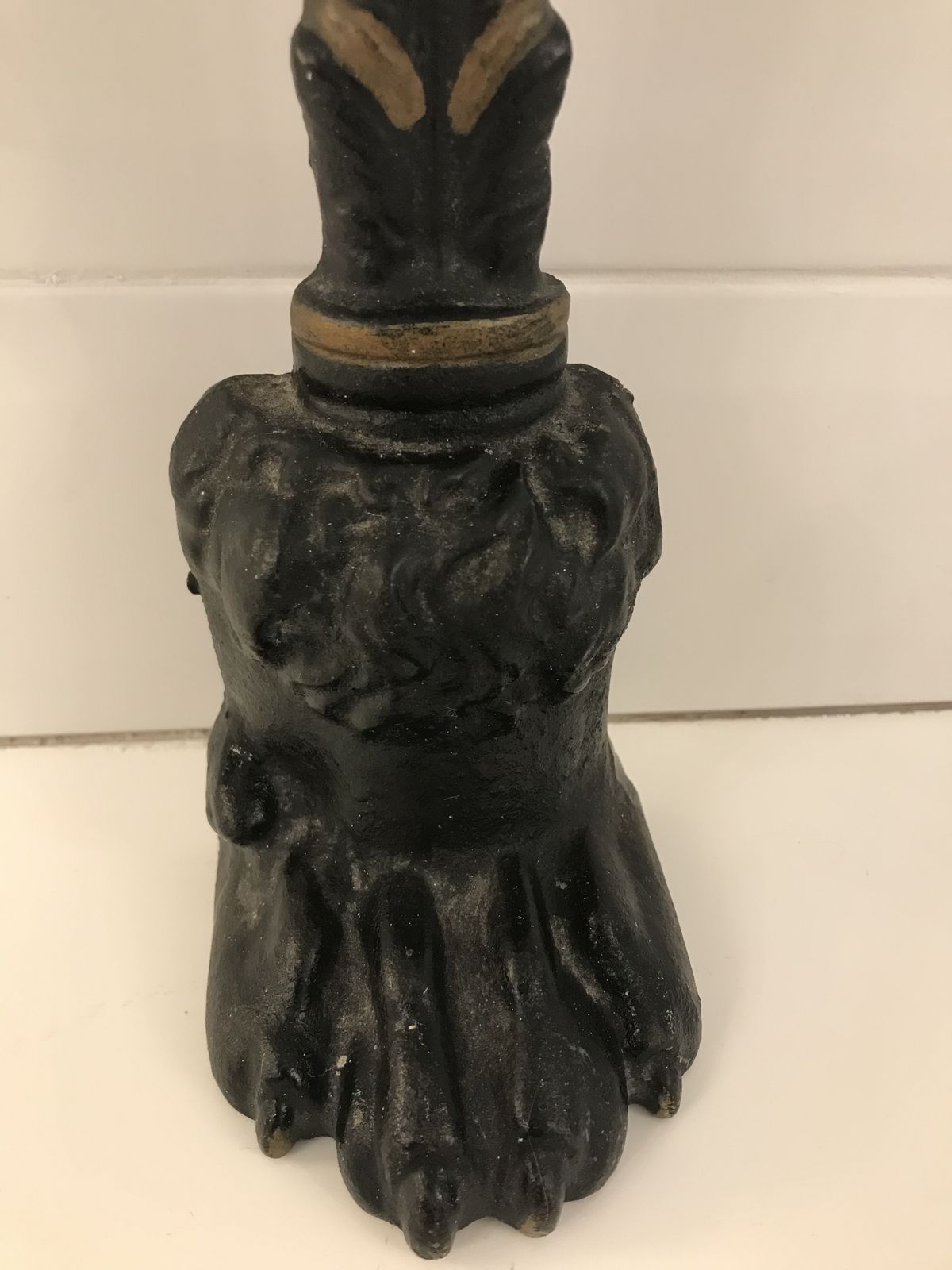Victorian Black Cast Iron Lion Paw Door Porter photo 50.0