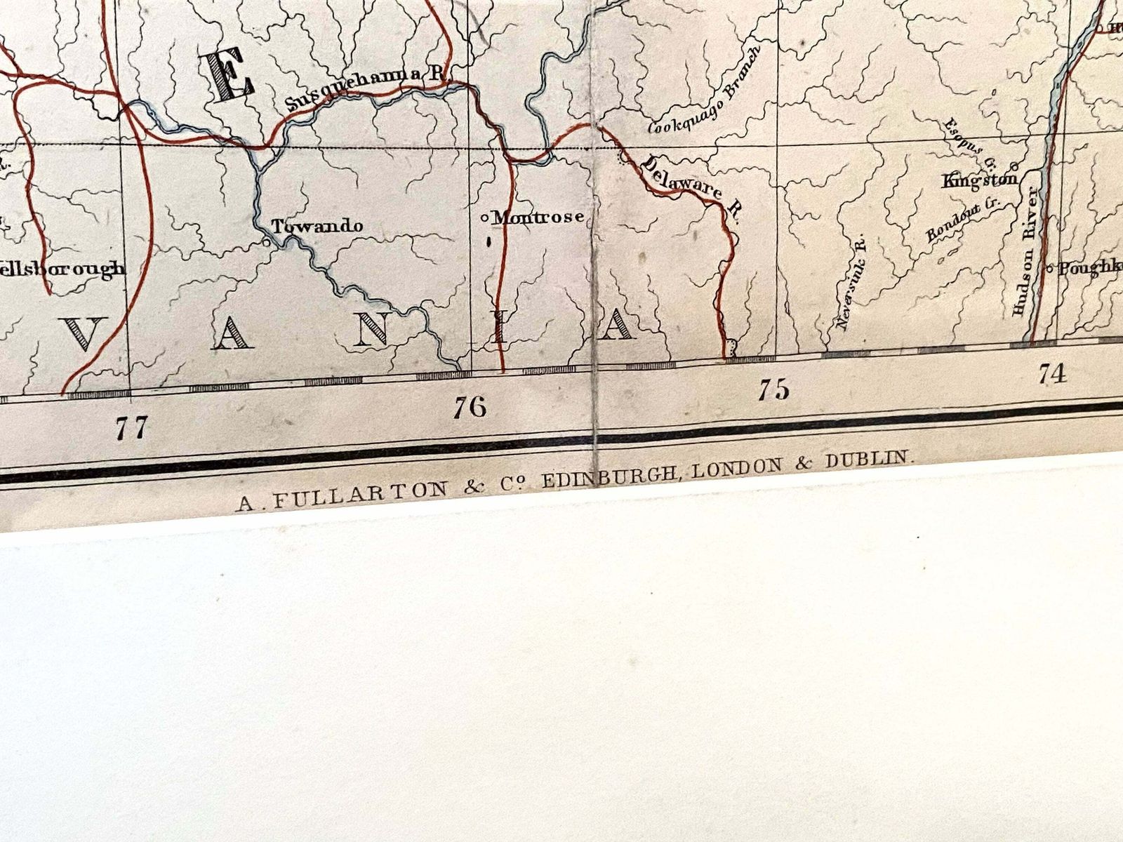 Antique Canada & United States Map   A. Fullarton C1865 photo vinterior