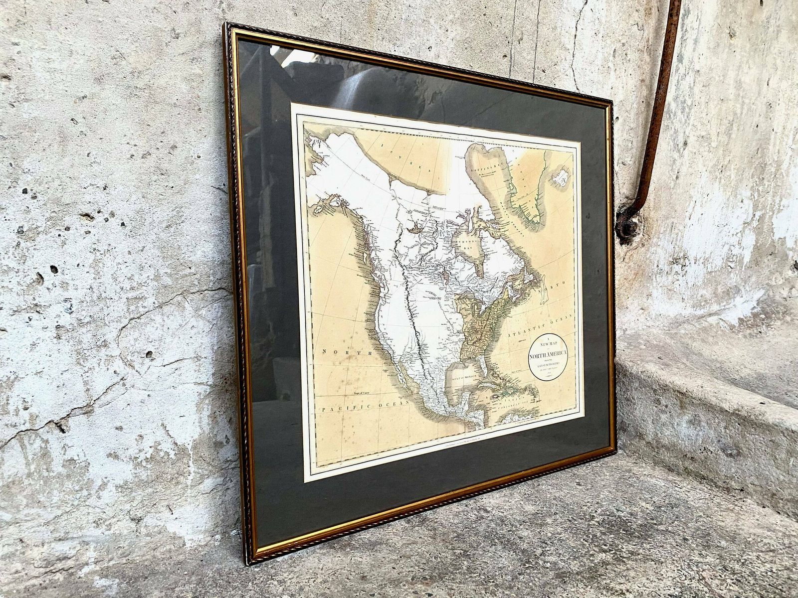 Large Antique Framed Early Map Of North America   J Cary 1806   Canada USA photo 225.0