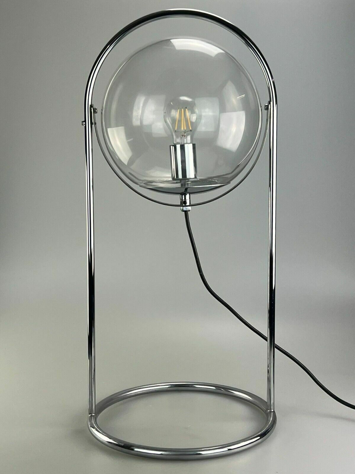 60s 70s Ball Lamp Lamp Light Table Lamp Space Age Design Glass Metal photo for sale