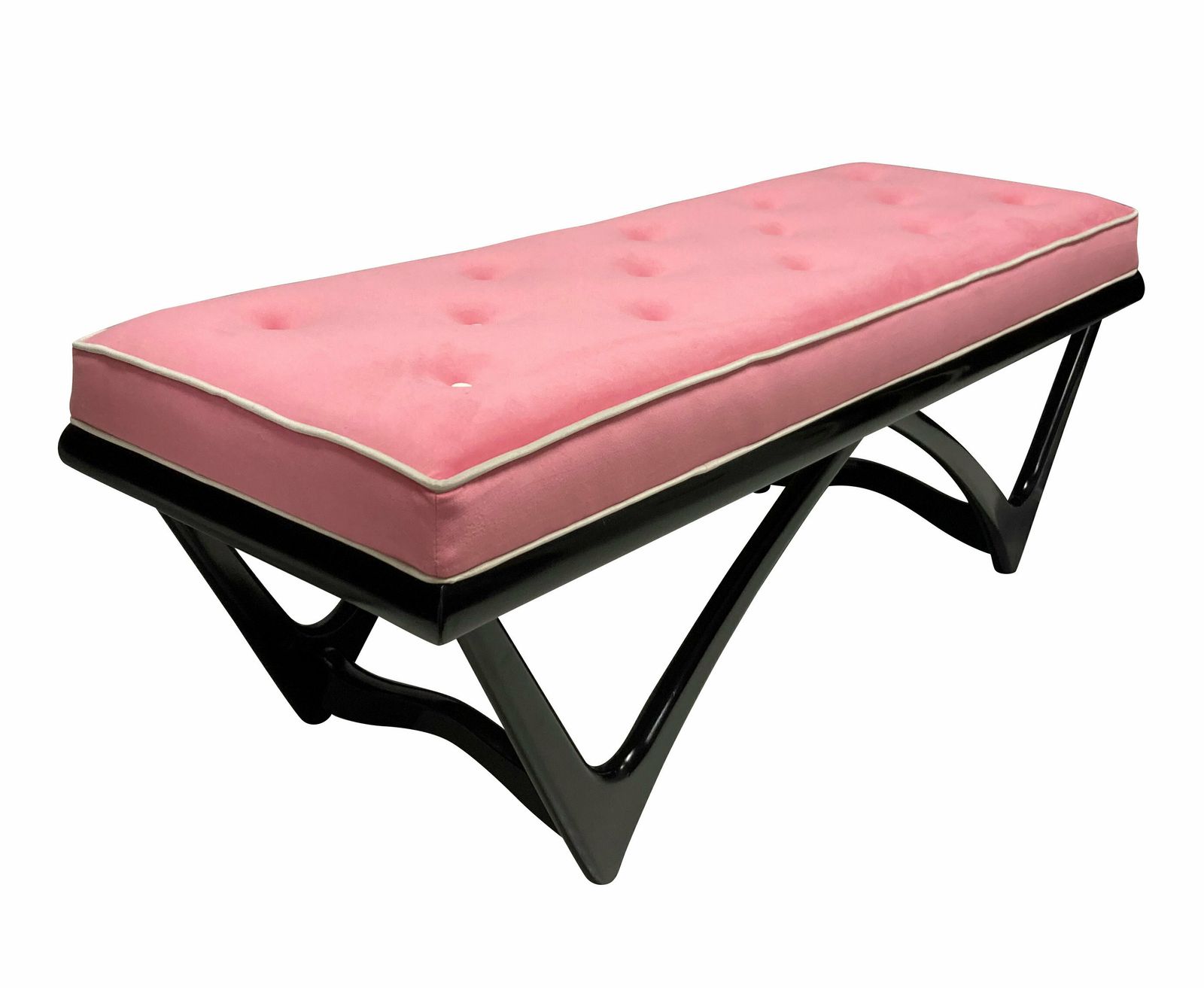 A Large Sculptural Black Lacquered Bench In The Manner Of Carlo Mollino photo furniture