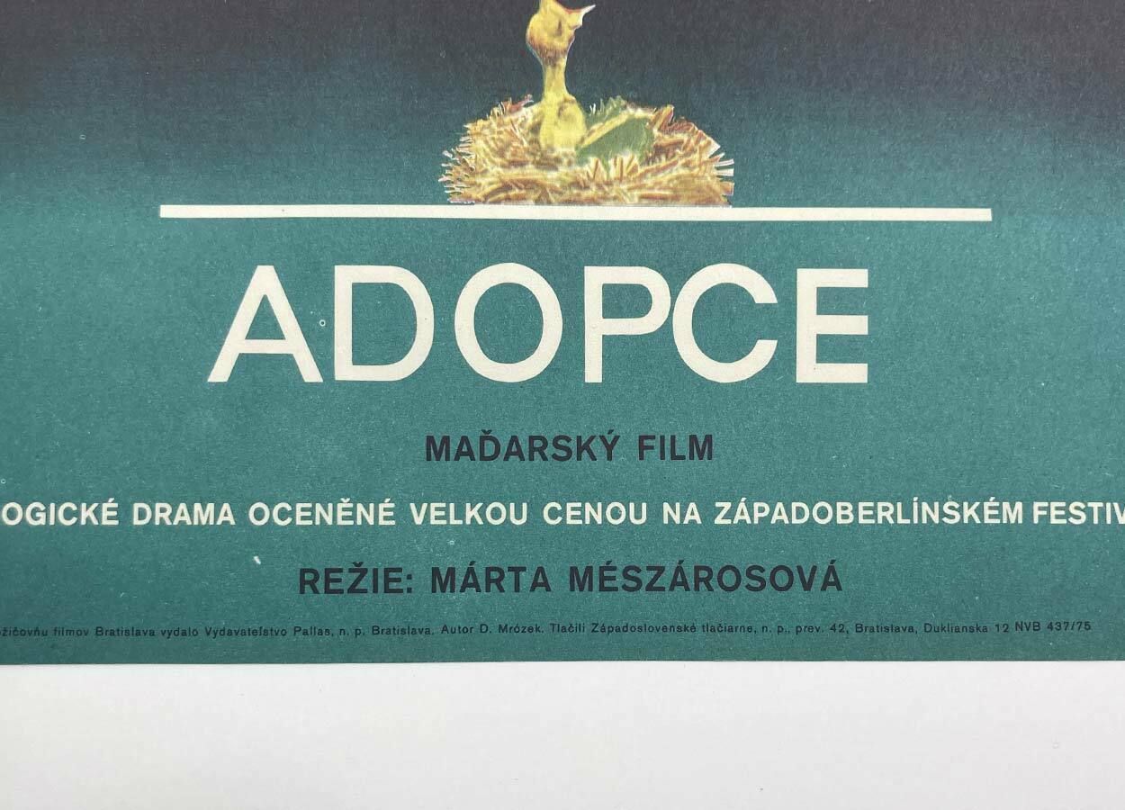 Original Film Poster, Adoption, Drahomír Mrózek, 1975, Genuine Czech Vintage Print photo furniture