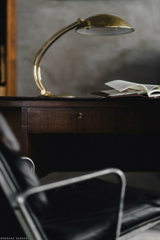 Mid Century Modern Wenge Organic Shaped Boomerang Custom Desk, 1960s photo furniture