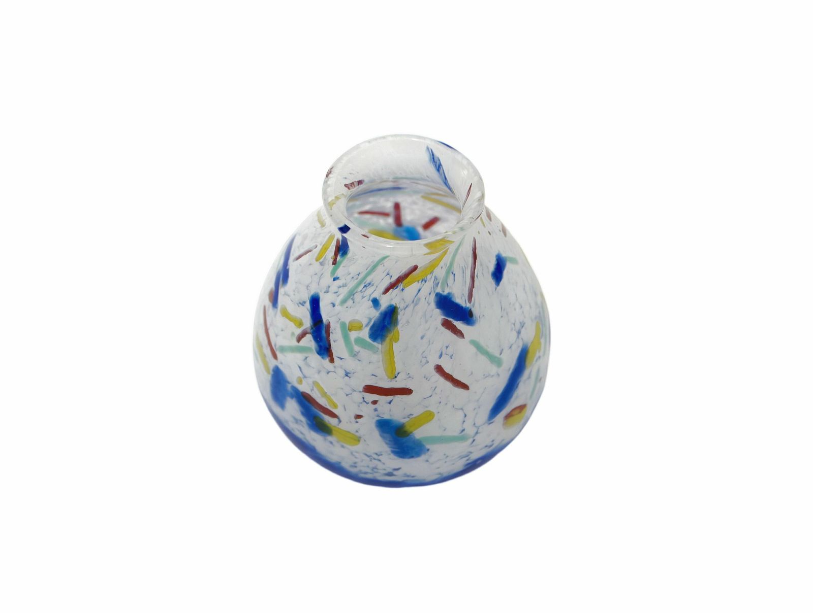 Memphis Style Splatter Glass Vase, 1980's photo vinterior