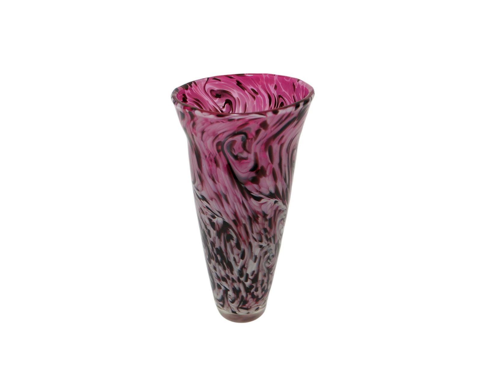 Vintage Tall Pink Swirl Art Glass Vase, 1960’s photo for sale