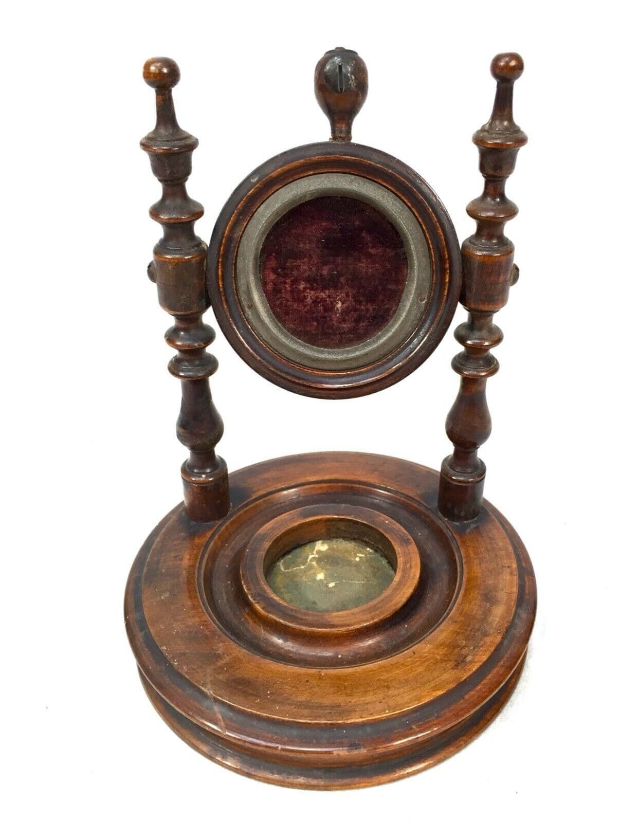 Victorian Wooden Mahogany Pocket Fob Watch Stand C.1850 Antique  Carved photo furniture