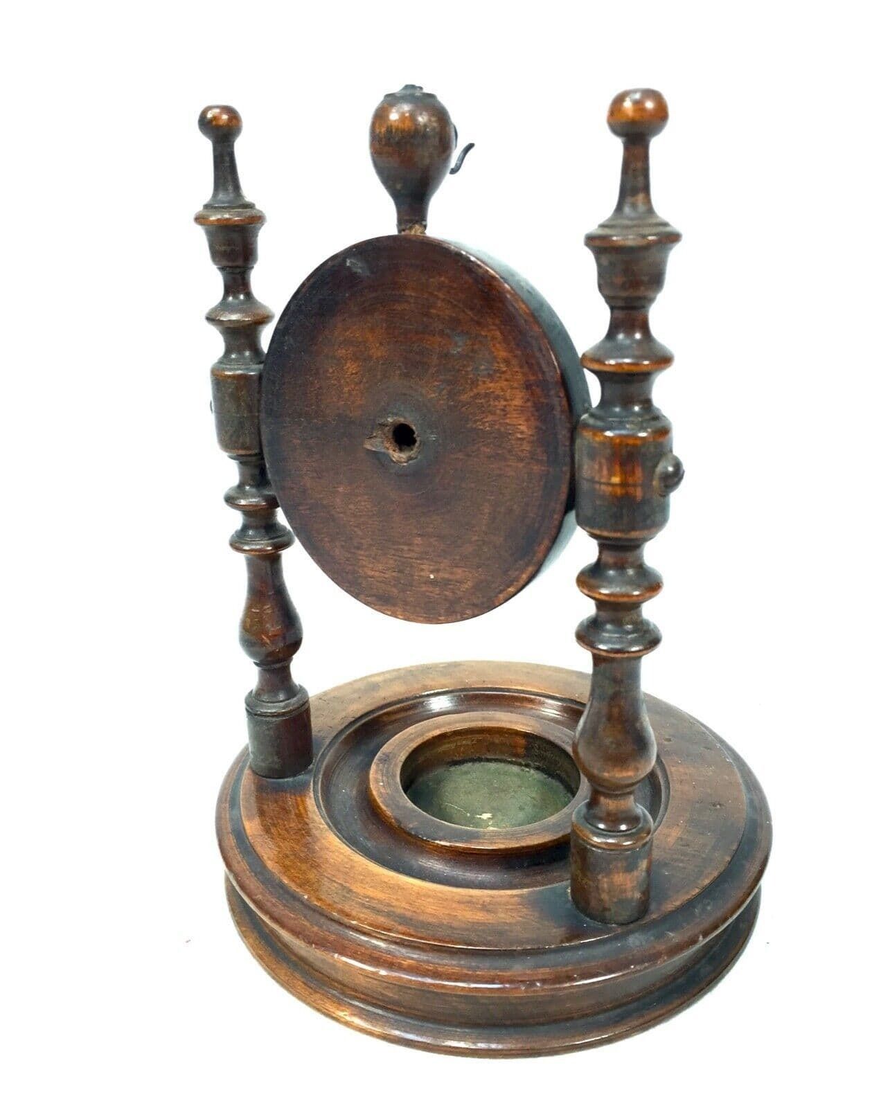Victorian Wooden Mahogany Pocket Fob Watch Stand C.1850 Antique  Carved photo 185.0