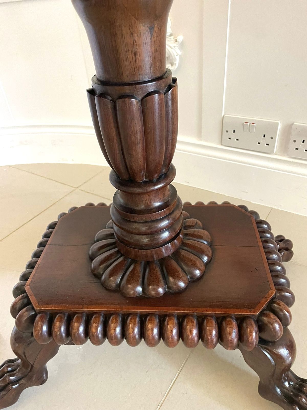 Fine Quality Antique Carved Rosewood Brass Inlaid Card Table photo furniture