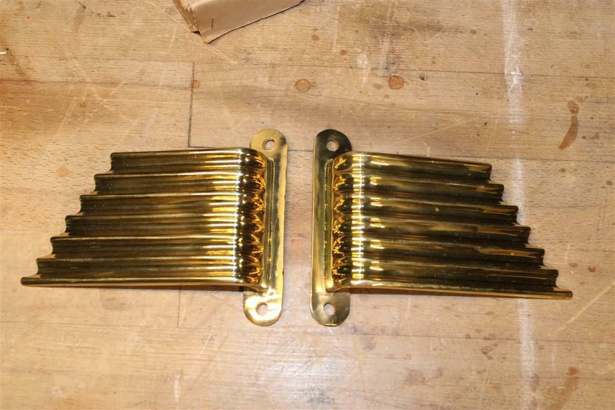 photo furniture Solid Brass Handles Italy 1950 Mid Century Wings Futurist Minimalist Gold