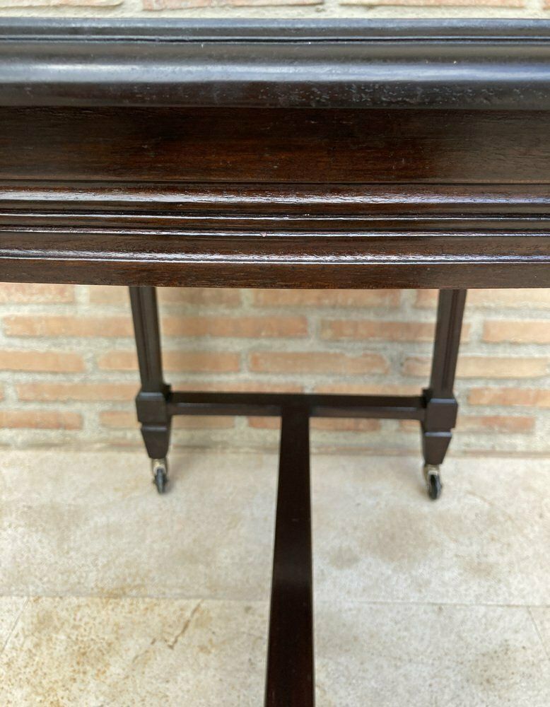 Mid Century Modern French Wooden Table With Wheels, 1960s photo vintage