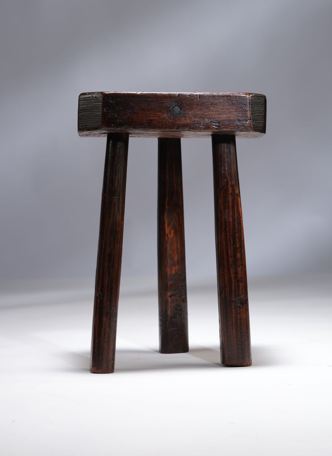 Delightful Primitively Made French 18th Century Oak Milking Stool, Circa 1780s photo furniture