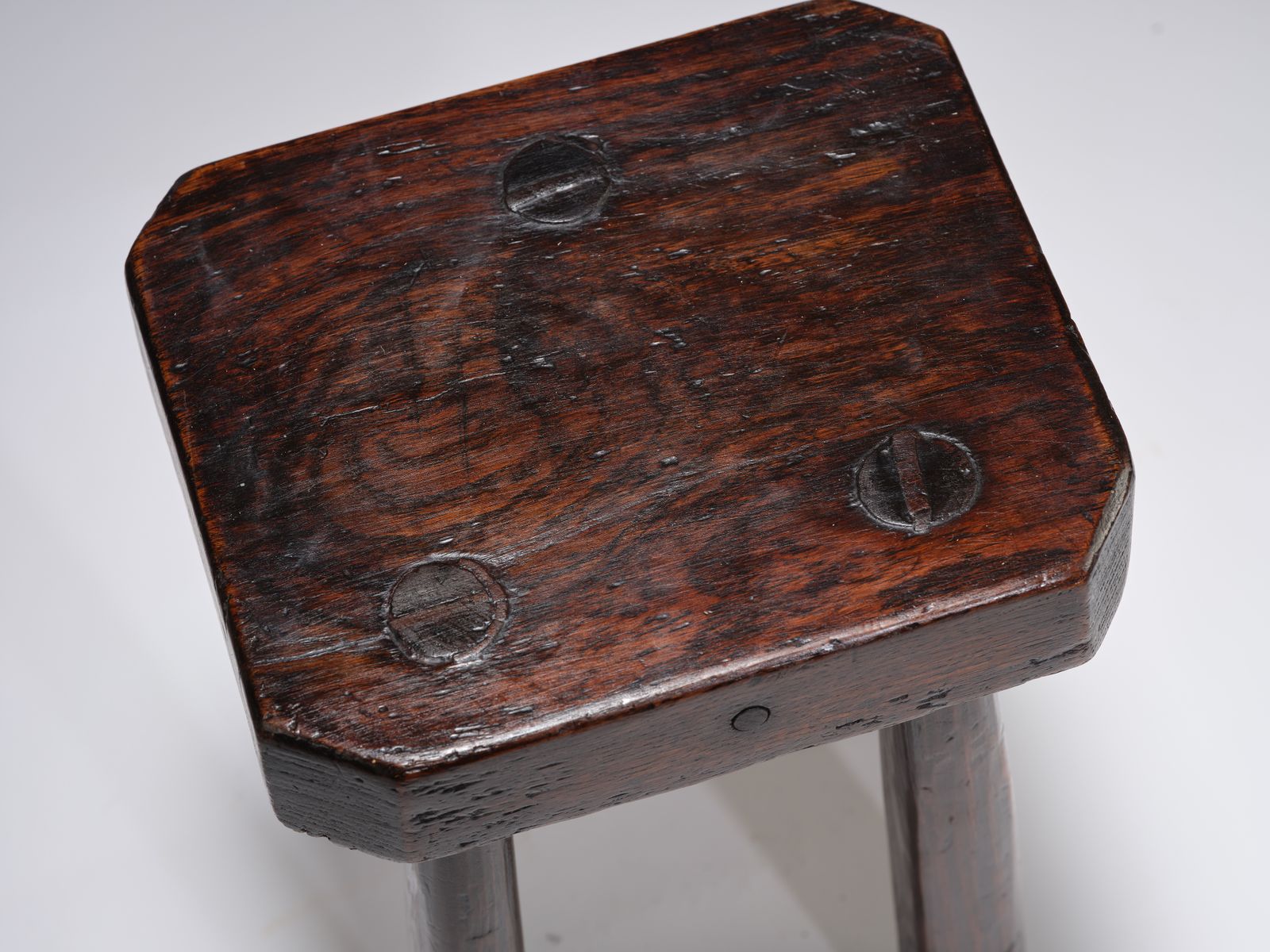 Delightful Primitively Made French 18th Century Oak Milking Stool, Circa 1780s photo vintage