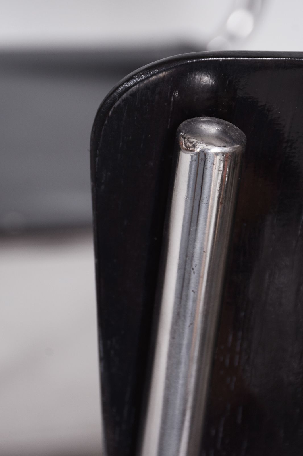 photo for sale Set Of 6 Black Bauhaus Chairs, Restored, High Gloss, Vichr A Spol, Czechia, 1930s