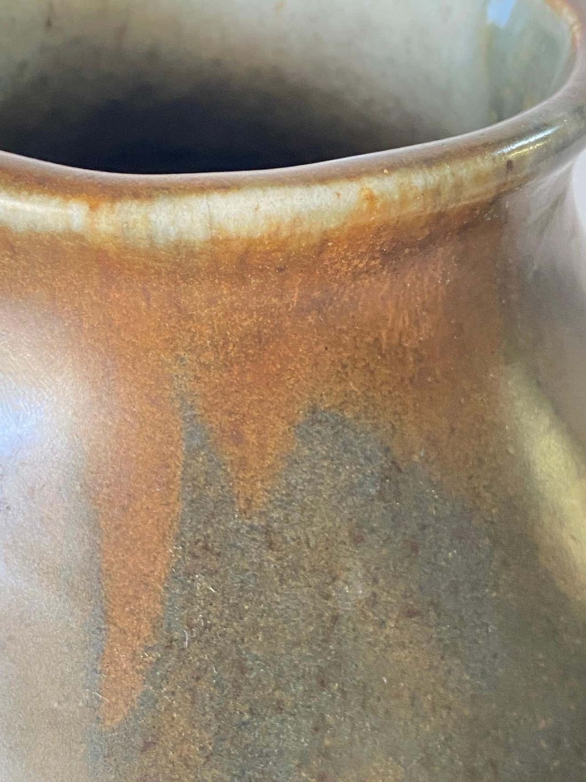 Stoneware Enameled Vase, Brown Color, France 1930 By Leon Pointu, Signed photo Home Decor