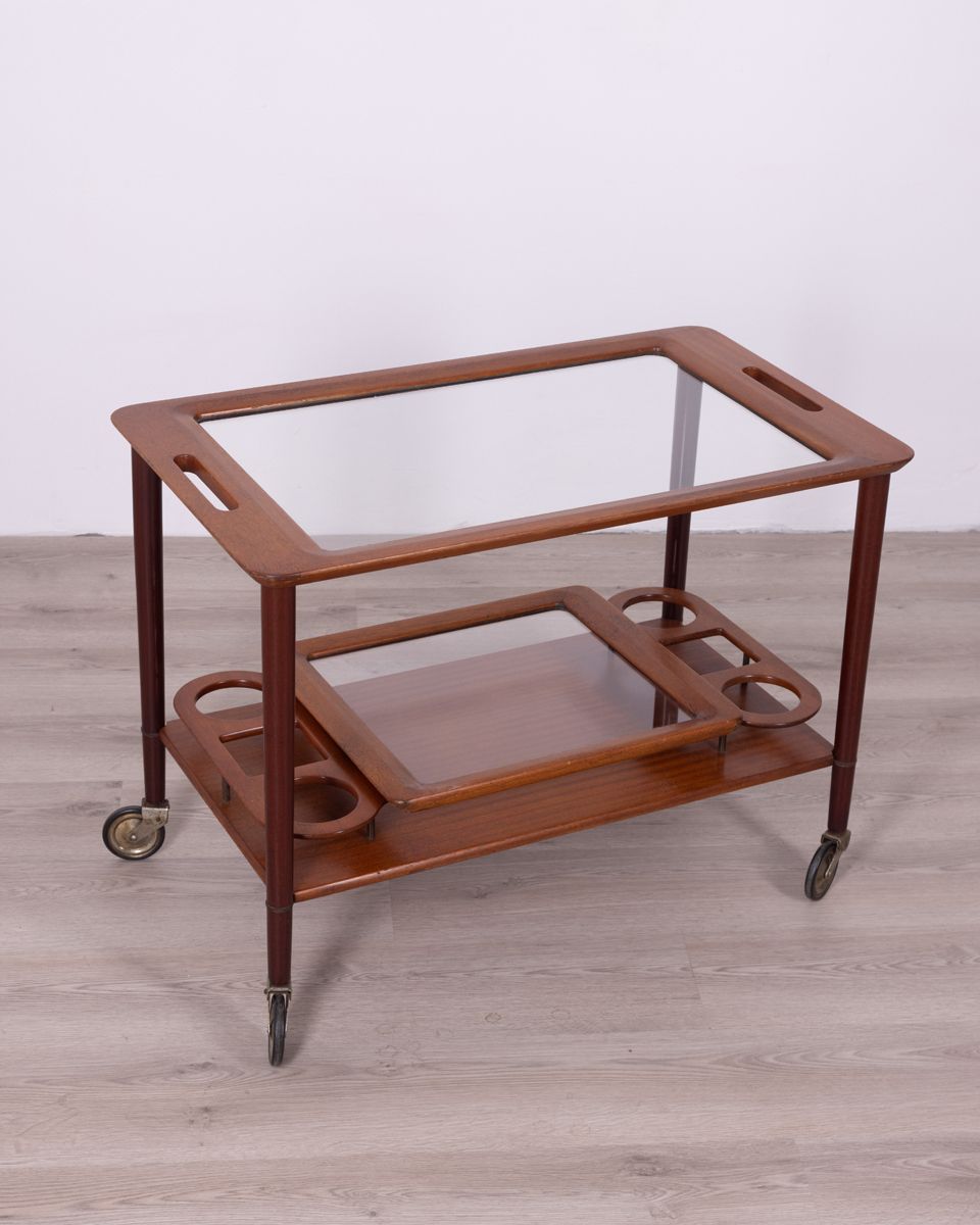Food Trolley In Wood And Glass – Cesare Lacca photo furniture