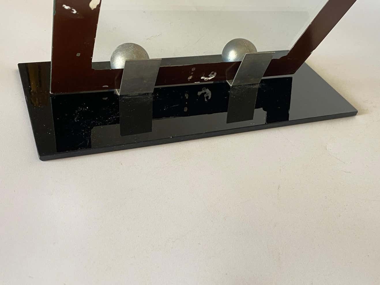 Art Deco Picture Frame Back Bakelite And Bevelded Mirror, France Circa 1935 photo 1308.0