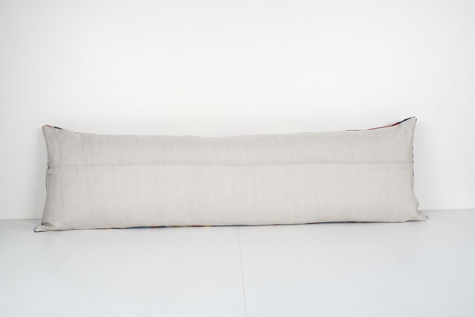 Ikat Bedding Velvet Pillow, Handwoven Silk Velvet Extra Long Lumbar Cover, Designer Pillow 14'' X 50'' photo for sale