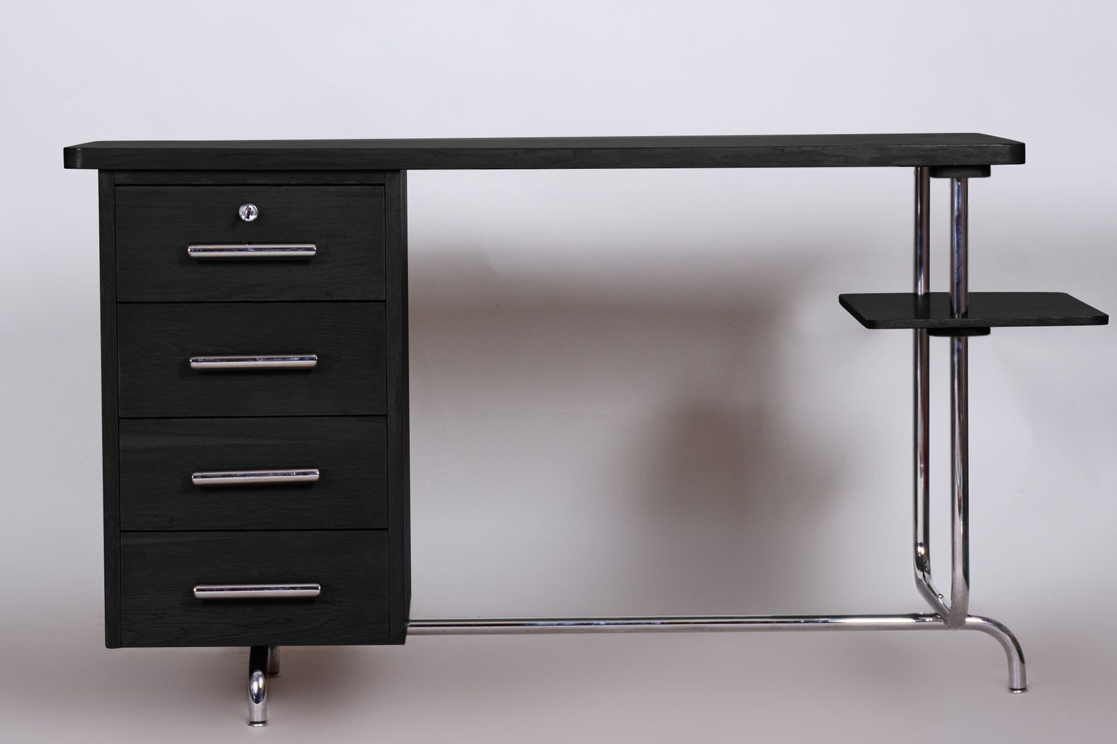 Restored Bauhaus Oak Writing Desk Designed By Jindrich Halabala, 1930s, Czechia photo for sale