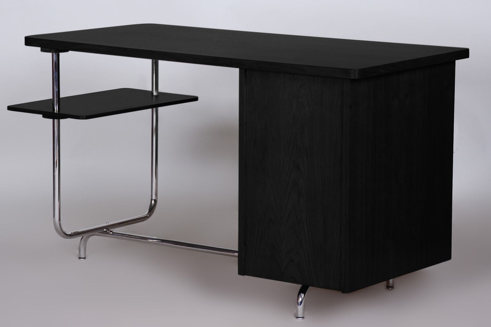photo furniture Restored Bauhaus Oak Writing Desk Designed By Jindrich Halabala, 1930s, Czechia