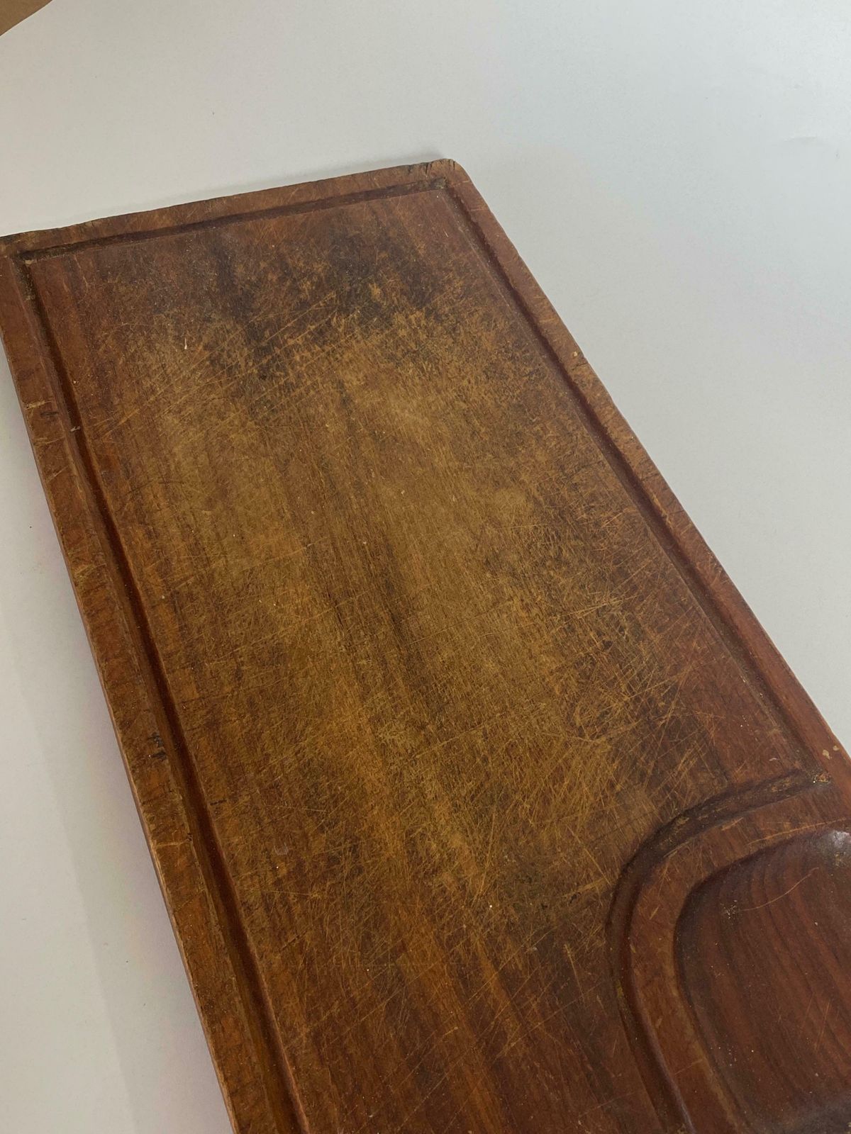 Wooden Chopping Or Cutting Board, Old Patina, Brown Colour French 20th Century photo 382.0
