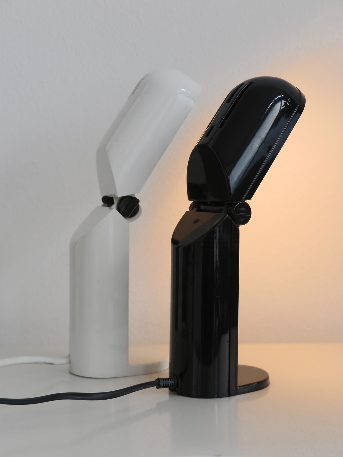 Couple Of Black & White Italian Table Lamps, 1960s photo for sale