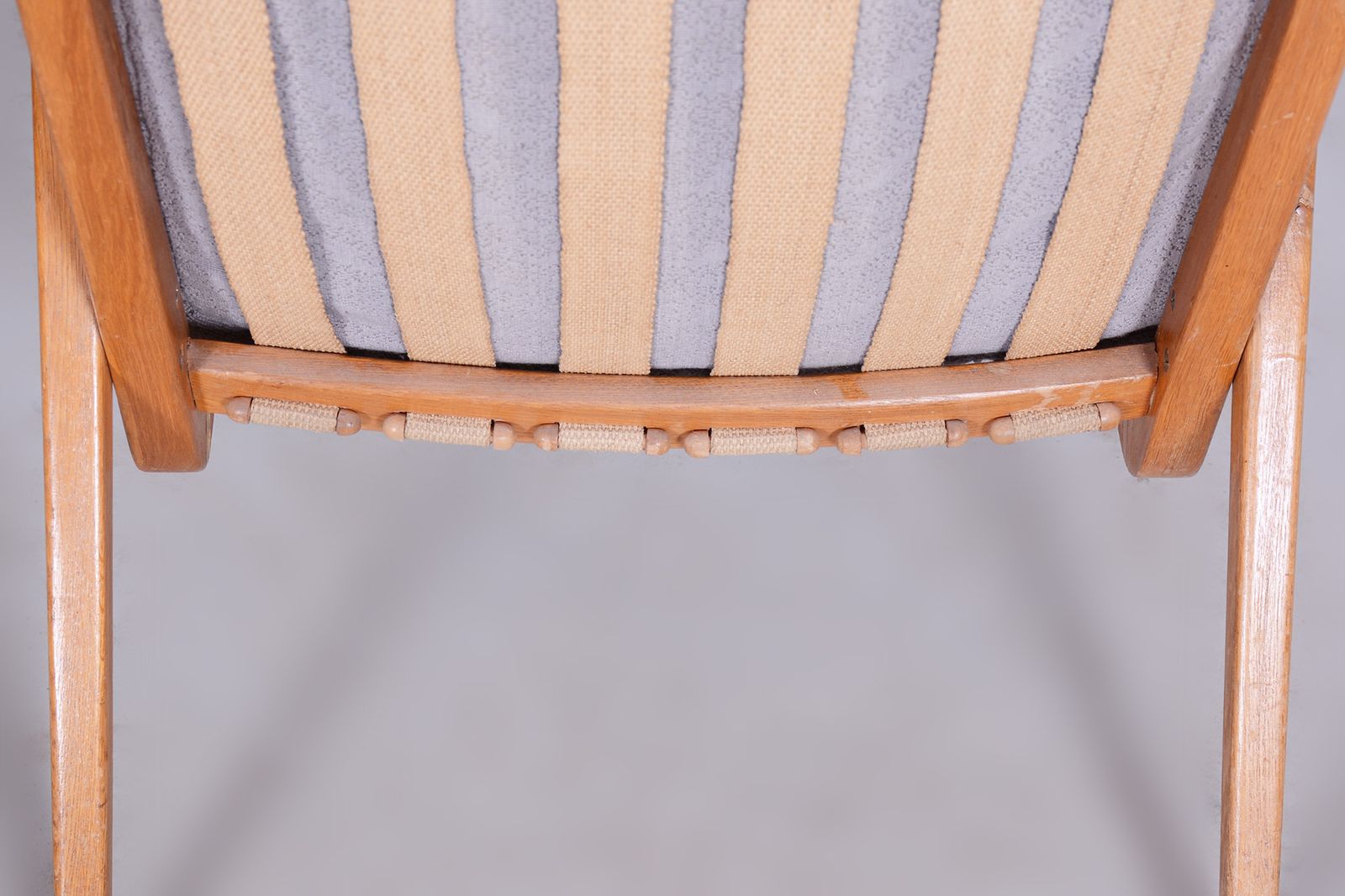 Grey Mid Century Oak Armchair By Jan Vanek, 1950s, Czechia photo vinterior