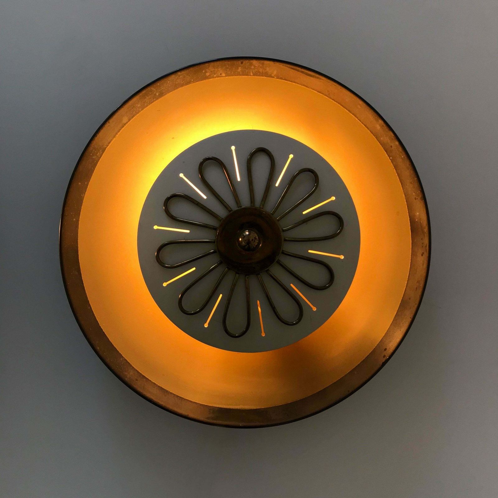 Set Of Two Mid Century Modern Wall Lamps Or Flush Mounts By Wila, 1950s, Germany photo buy