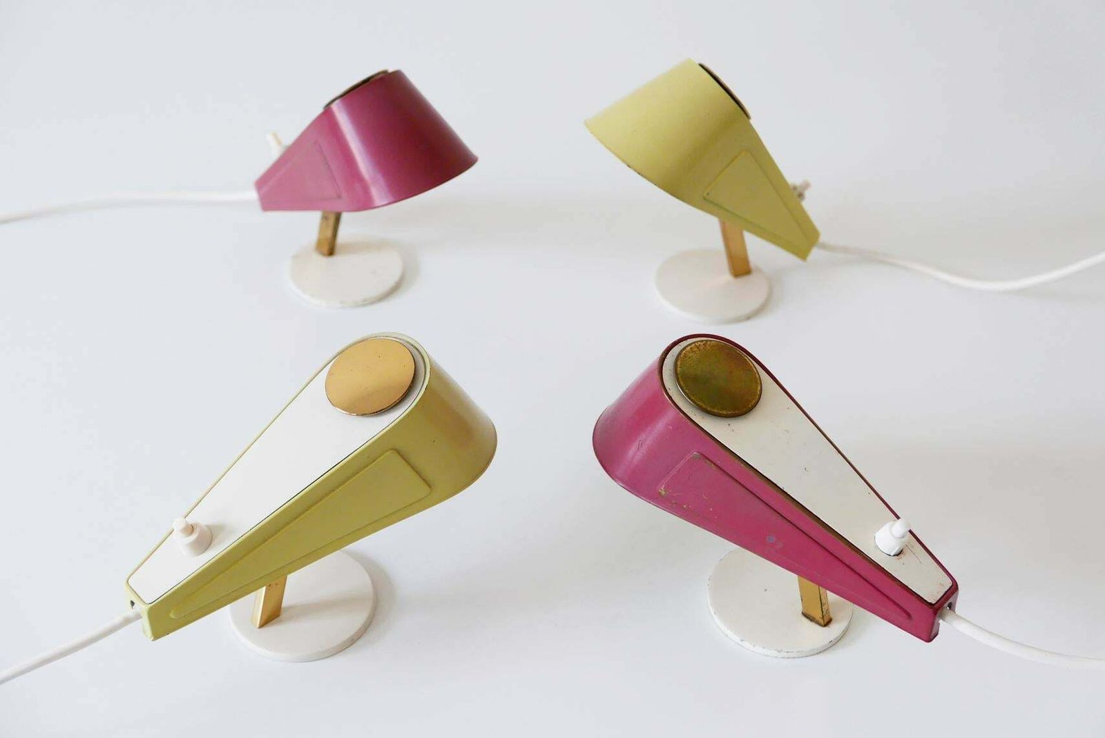Set Of Four Lovely Mid Century Sparrow Bedside Table Lamps, 1950s, Germany photo Lighting