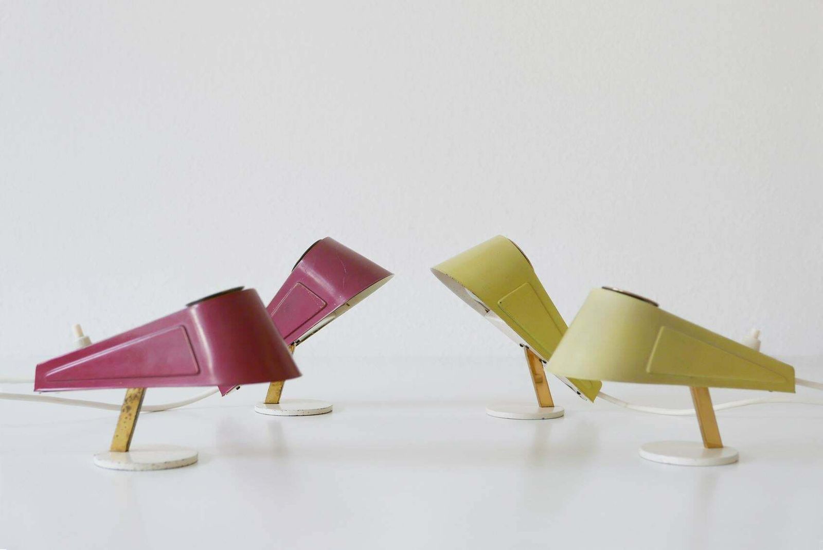 4313.0 Set Of Four Lovely Mid Century Sparrow Bedside Table Lamps, 1950s, Germany photo