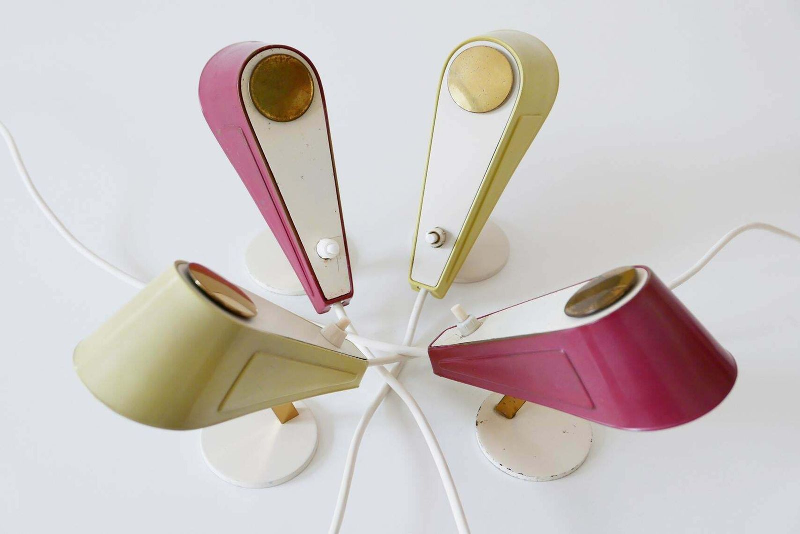 photo vintage Set Of Four Lovely Mid Century Sparrow Bedside Table Lamps, 1950s, Germany