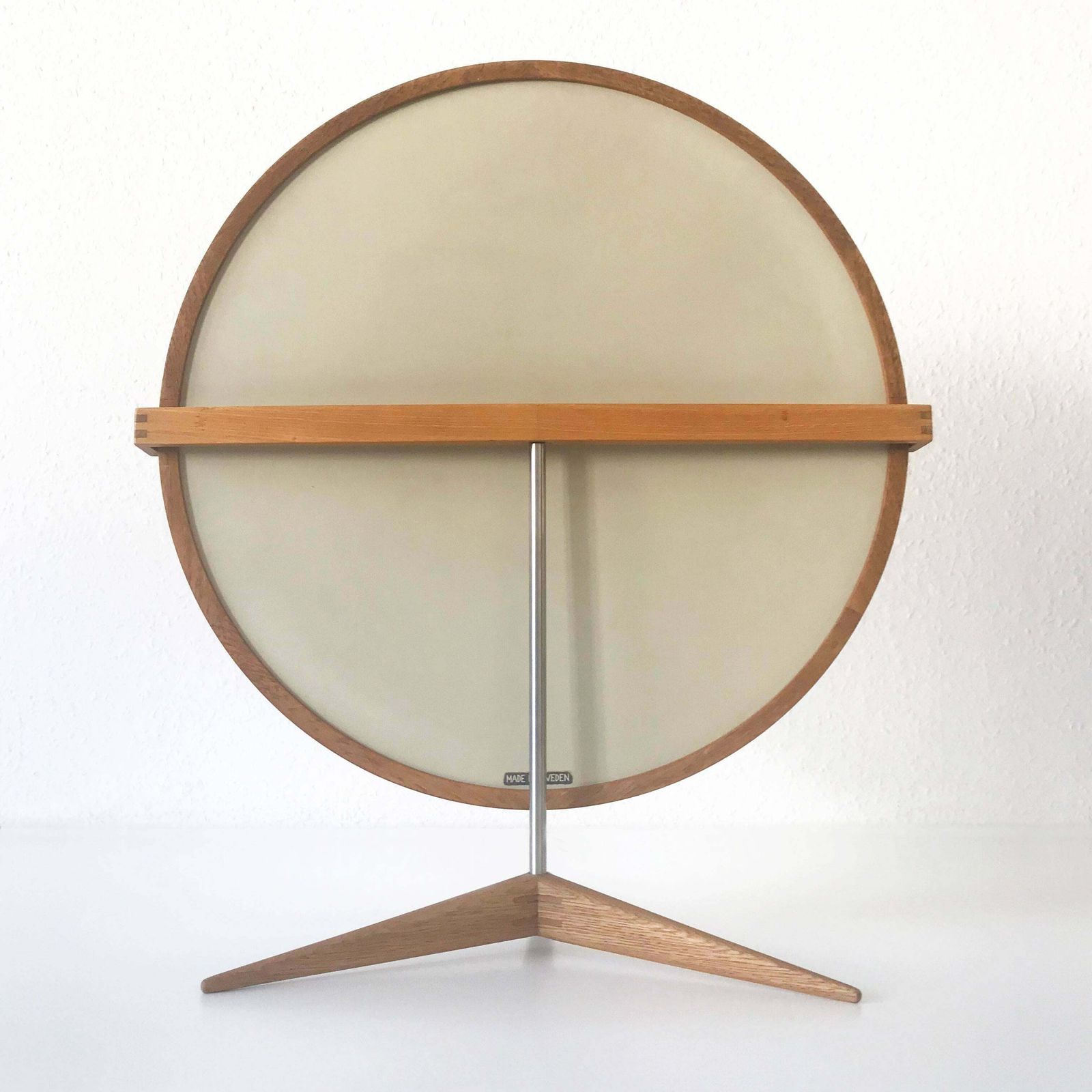 photo furniture Elegant Oak Table Mirror By Uno & östen Kristiansson For Luxus Sweden 1960s
