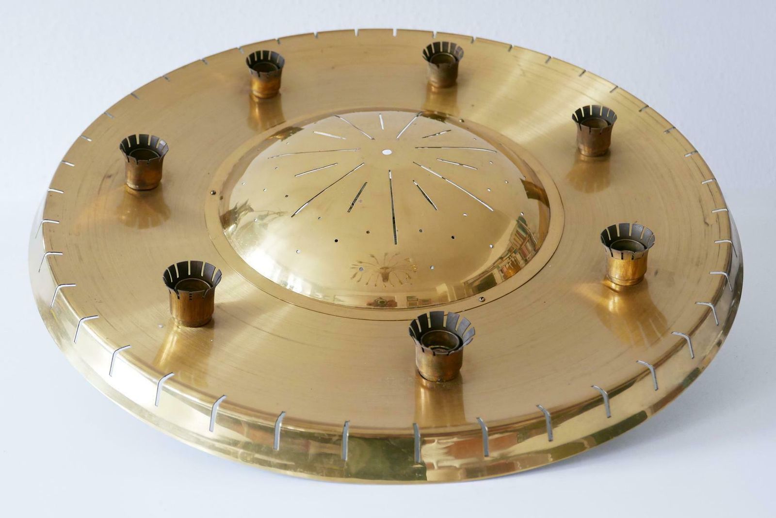 Rare Mid Century Ceiling Light Or Chandelier By Günter Trieschmann Germany 1950s photo vinterior