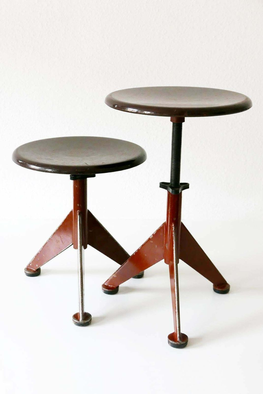 Set Of Two Industrial Workshop Stools By Ab Odelberg Olsen, 1930s, Sweden photo furniture