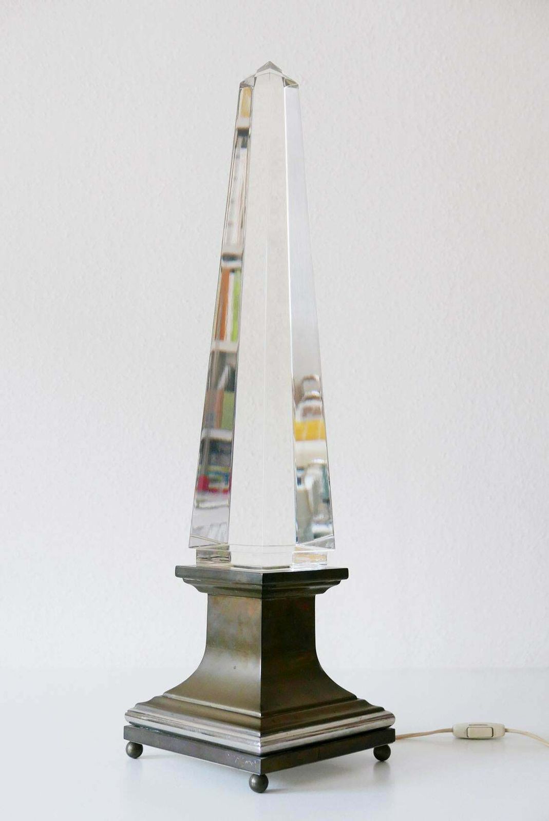Lucite Obelisk Table Lamp By Sandro Petti For Maison Jansen, France, 1970s