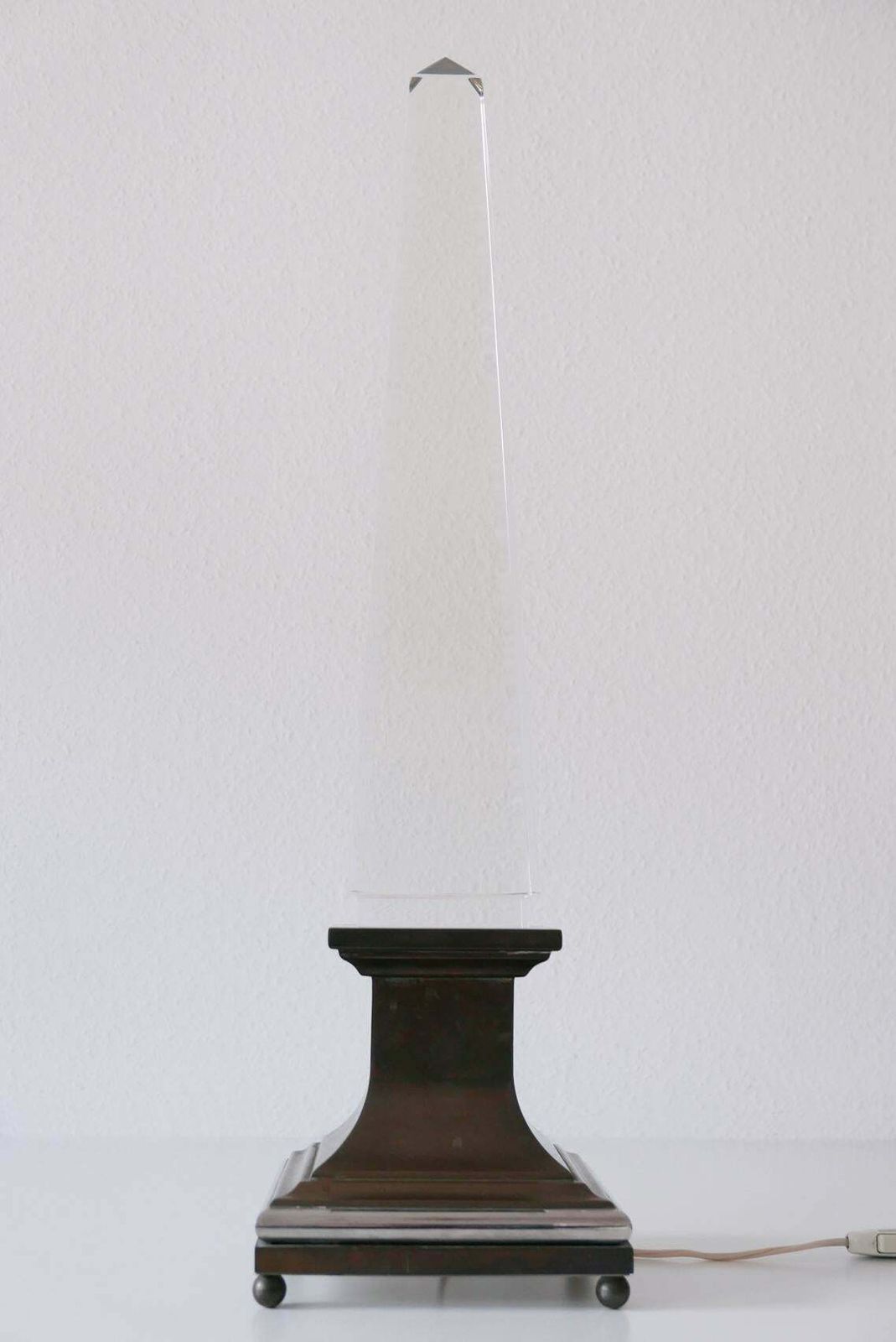 Lucite Obelisk Table Lamp By Sandro Petti For Maison Jansen, France, 1970s photo for sale
