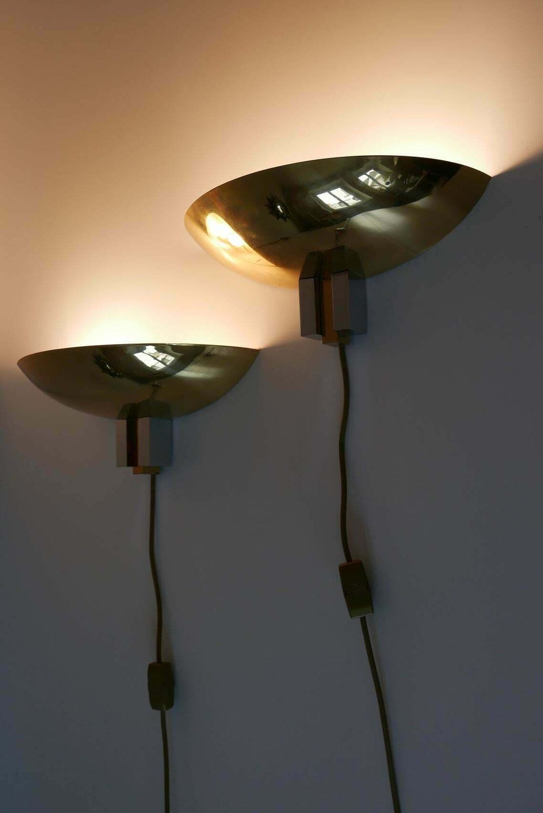 Set Of Two Midcentury Brass Wall Lamps Or Sconces By Art Line, 1980s, Germany photo buy