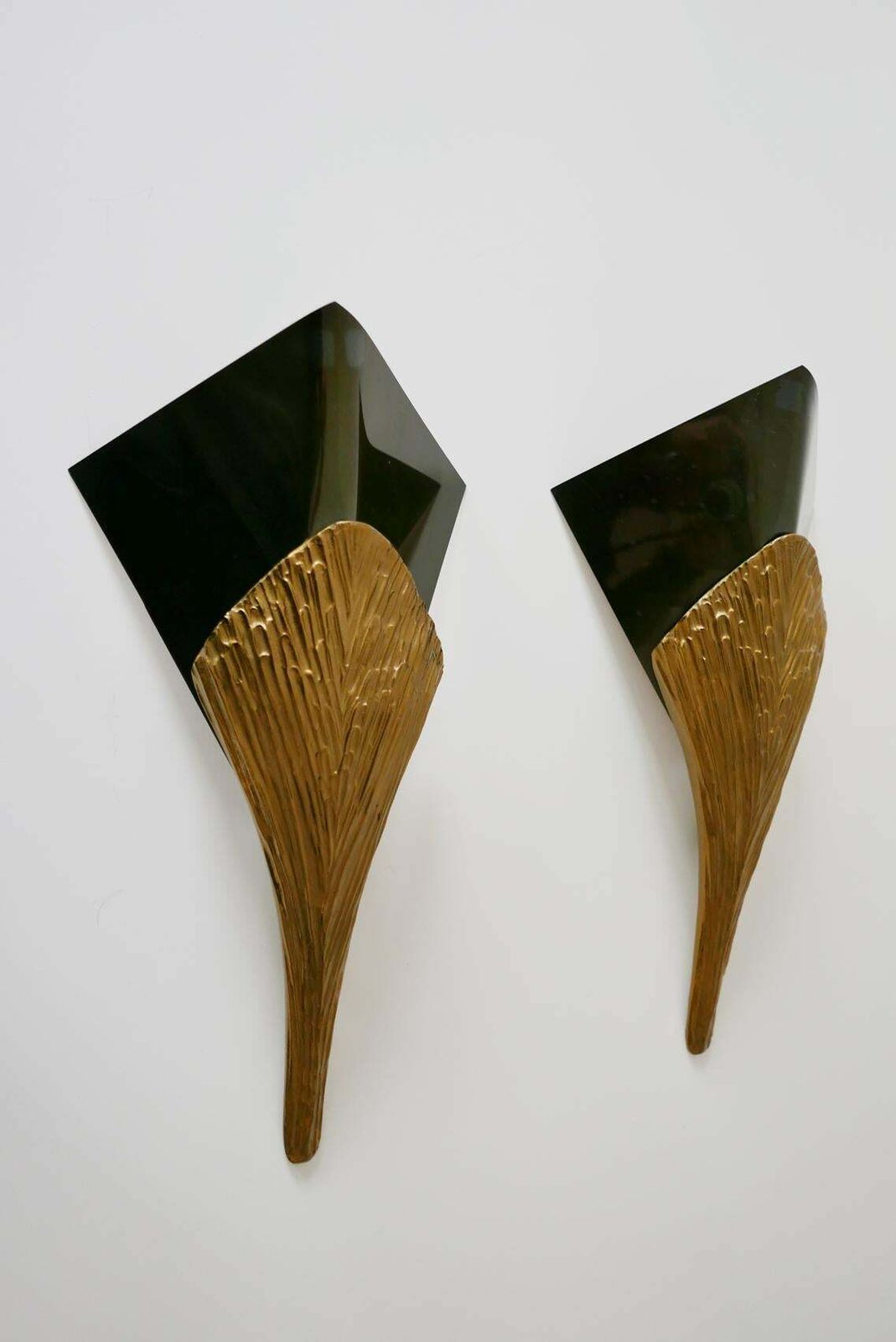 Set Of 2 Large Bronze Nefertiti Sconces By Chrystiane Charles For Charles Paris photo furniture