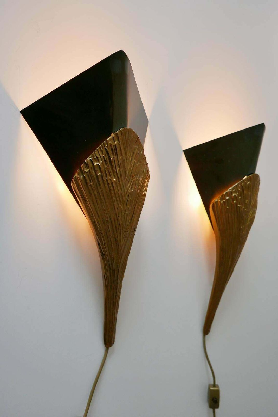 Set Of 2 Large Bronze Nefertiti Sconces By Chrystiane Charles For Charles Paris photo for sale