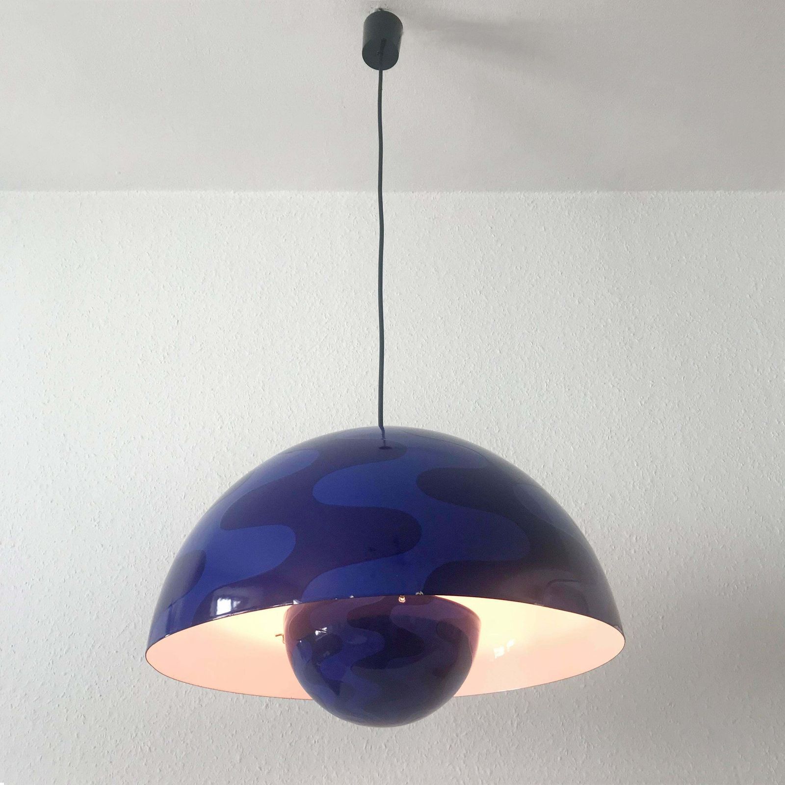 photo for sale Rare And Large Flower Pot Pendant Lamp By Verner Panton For Louis Poulsen 1971